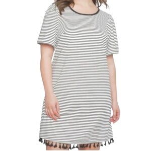 NWT Eloquii Black White Striped Tassel
Hem Dress Size 14 / 16